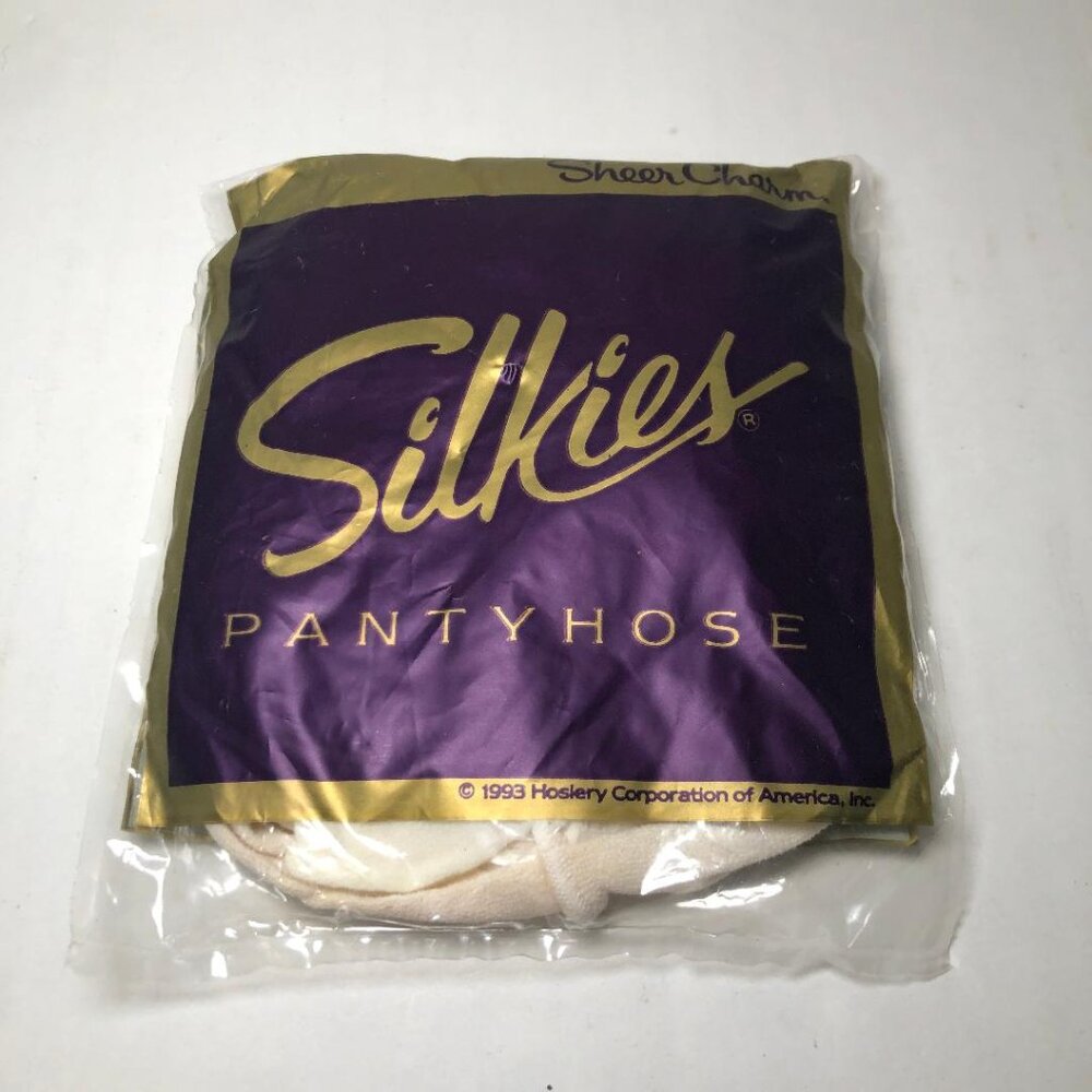 *Silkies Control Top Pantyhose Medium White 508 Sealed Made in USA